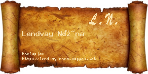 Lendvay Nóna névjegykártya